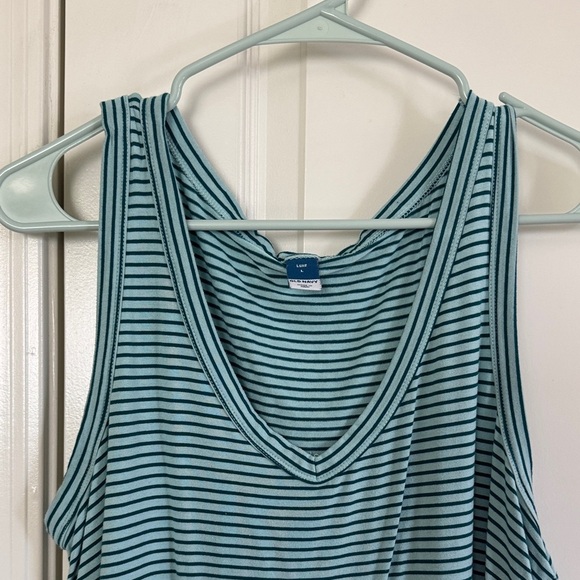 Old Navy Aqua Striped Tank Top / B9 - Picture 3 of 4